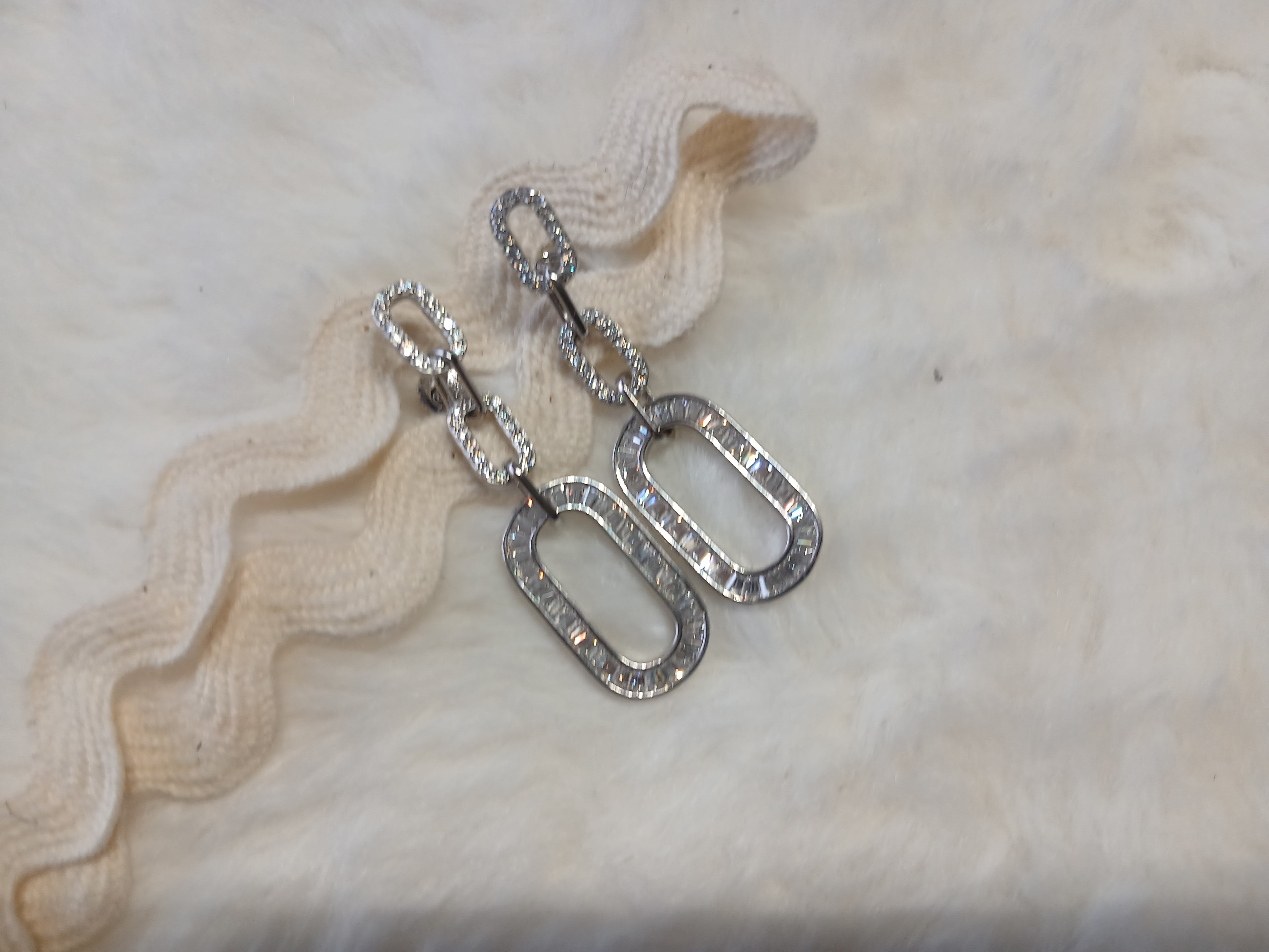 Pendientes largo Circonita ovalados