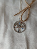 Colgante Plata Rodio árbol de la vida circonitas colores