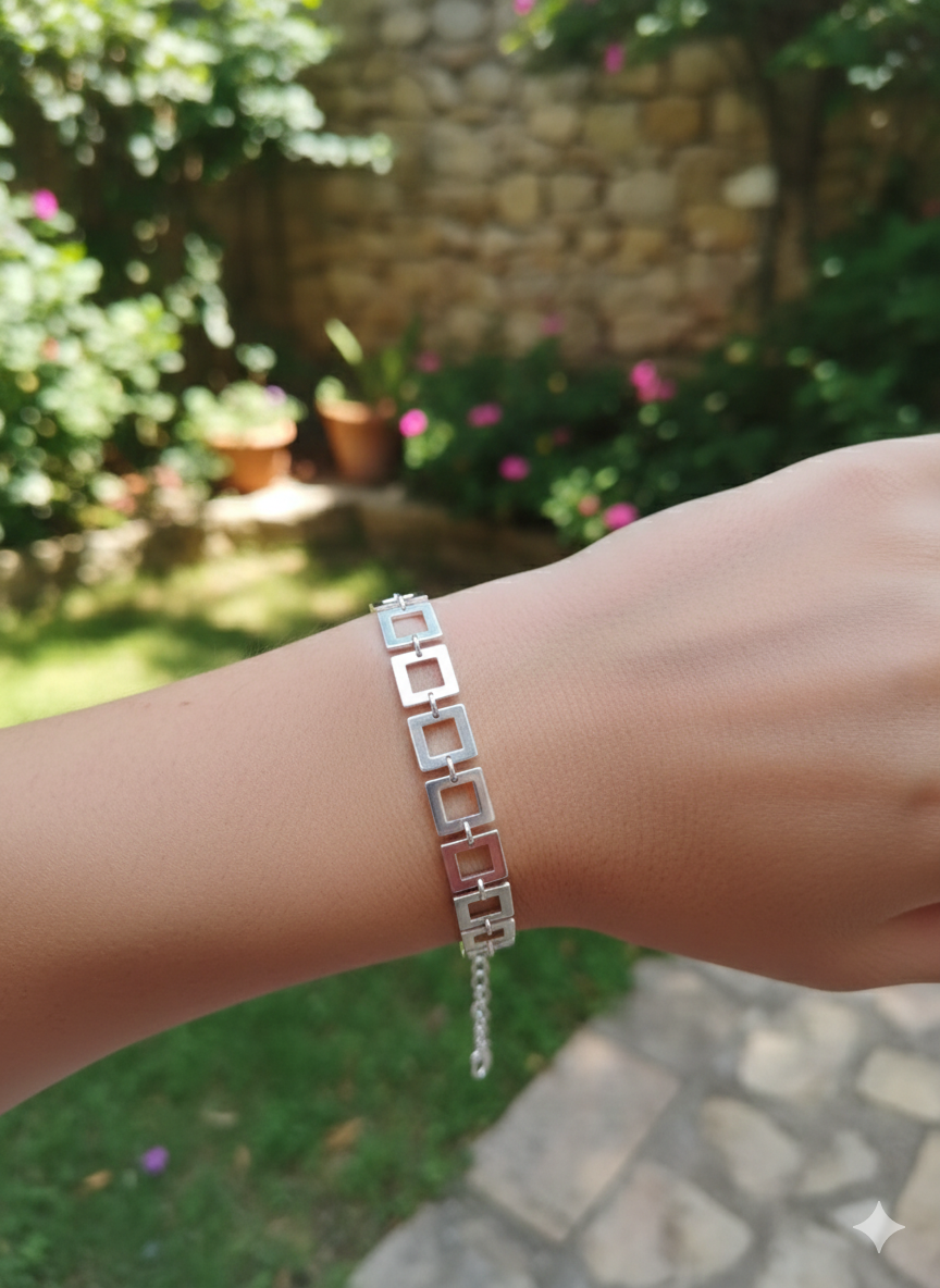 Pulsera Plata 925 cuadrados