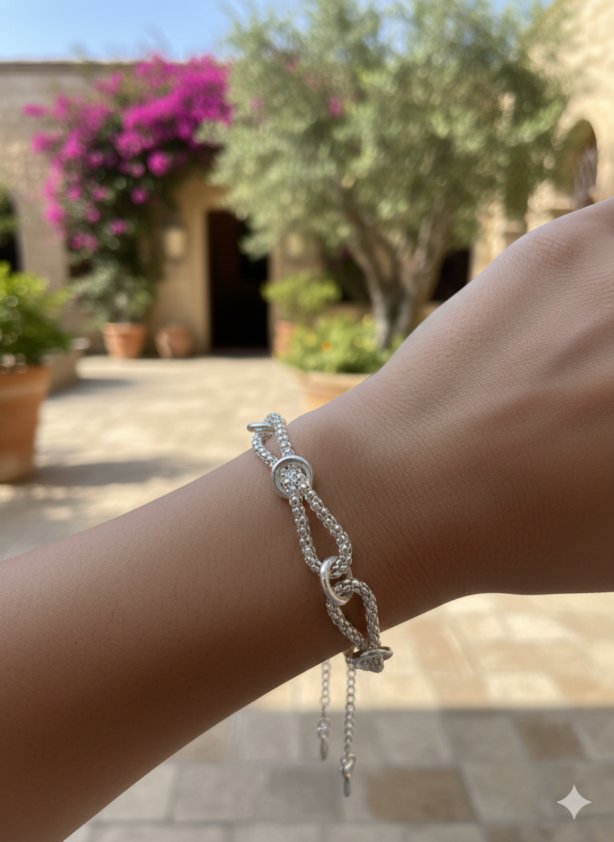 Pulsera Plata de Ley Infinitos